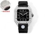 THB Factory Cartier Santos Middle East Version Tape Silver steel case with White diamonds diameter 39.8mm watch